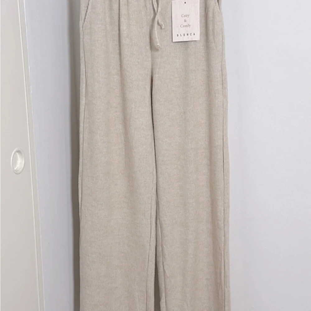 NWT Wide Leg Sweater Pants | Oatmilk - Picture 2 of 3